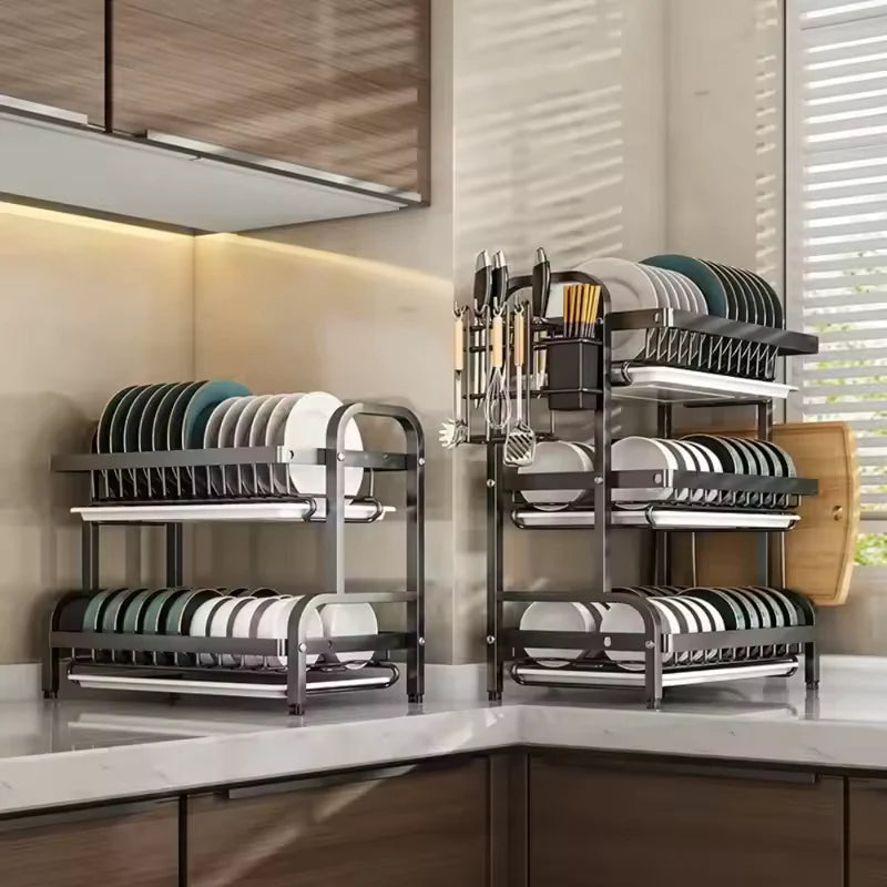 3-Tier Large Capacity Rustproof Dish Rack