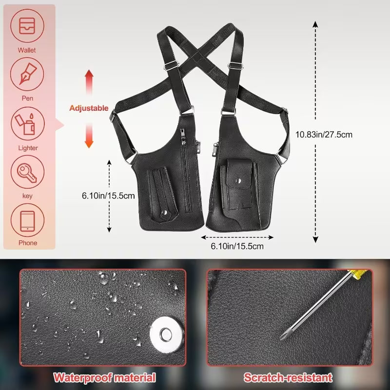 Holster® Men's Multi-Pocket Leather Vest