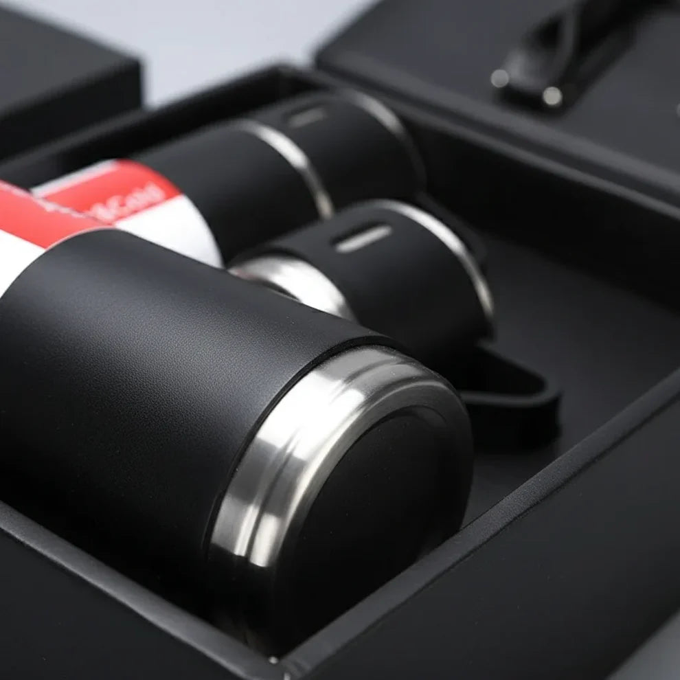 ThermaLux®  Stainless Steel Thermal Bottle Gift Set with 3 Cups