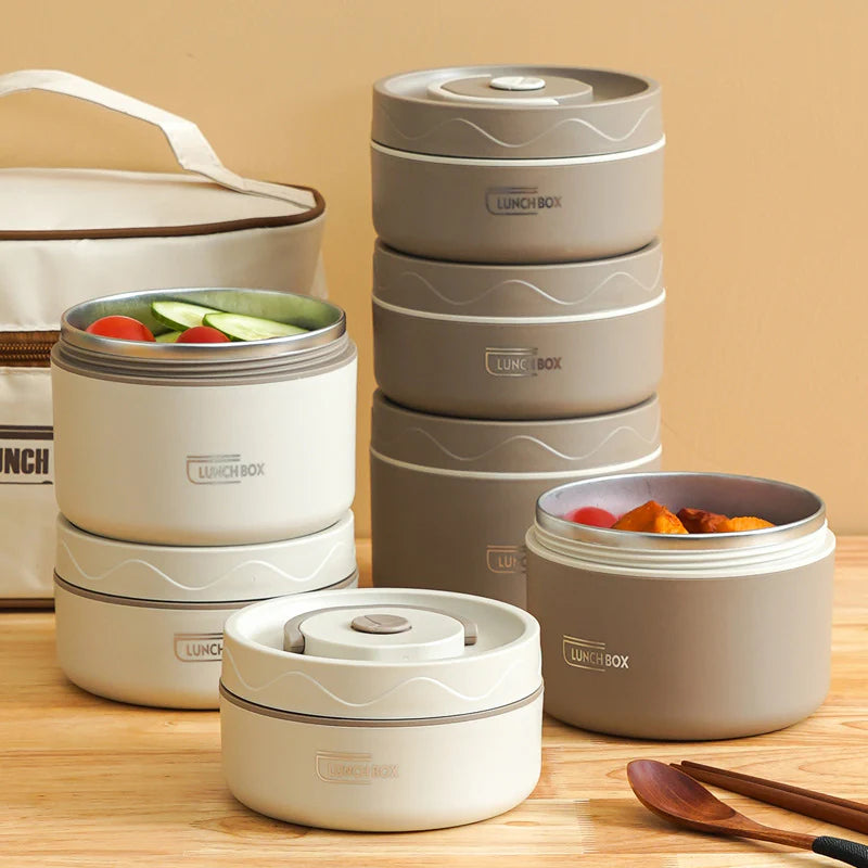 4-in-1 Insulated Lunch Box Set with Carry Bag – Keep Your Meals Fresh & Delicious Anywhere!