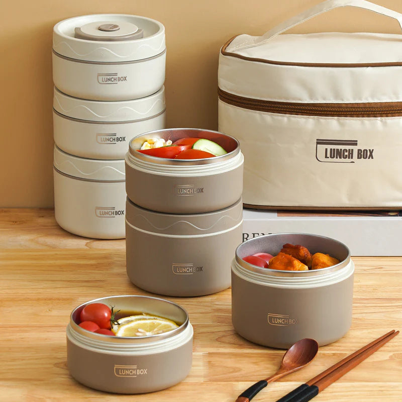 4-in-1 Insulated Lunch Box Set with Carry Bag – Keep Your Meals Fresh & Delicious Anywhere!