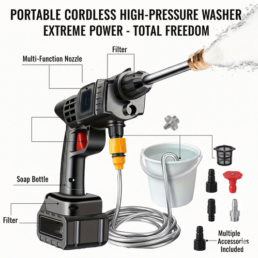 Portable Cordless Pressure Washer – Powerful Cleaning Anywhere, Anytime