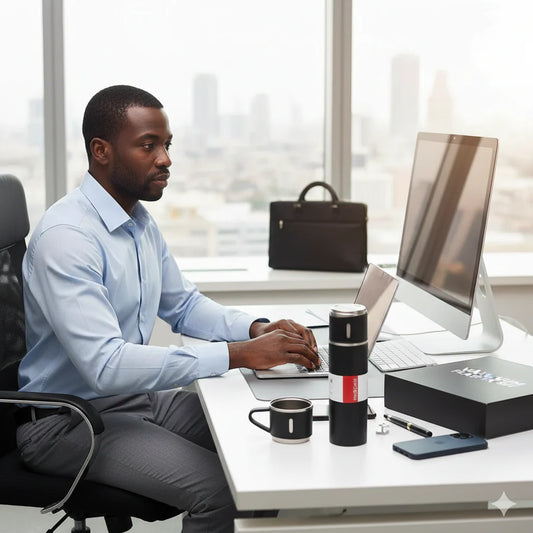 ThermaLux®  Stainless Steel Thermal Bottle Gift Set with 3 Cups