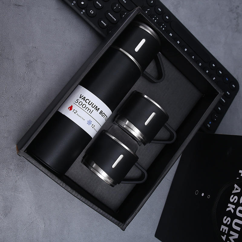 ThermaLux®  Stainless Steel Thermal Bottle Gift Set with 3 Cups