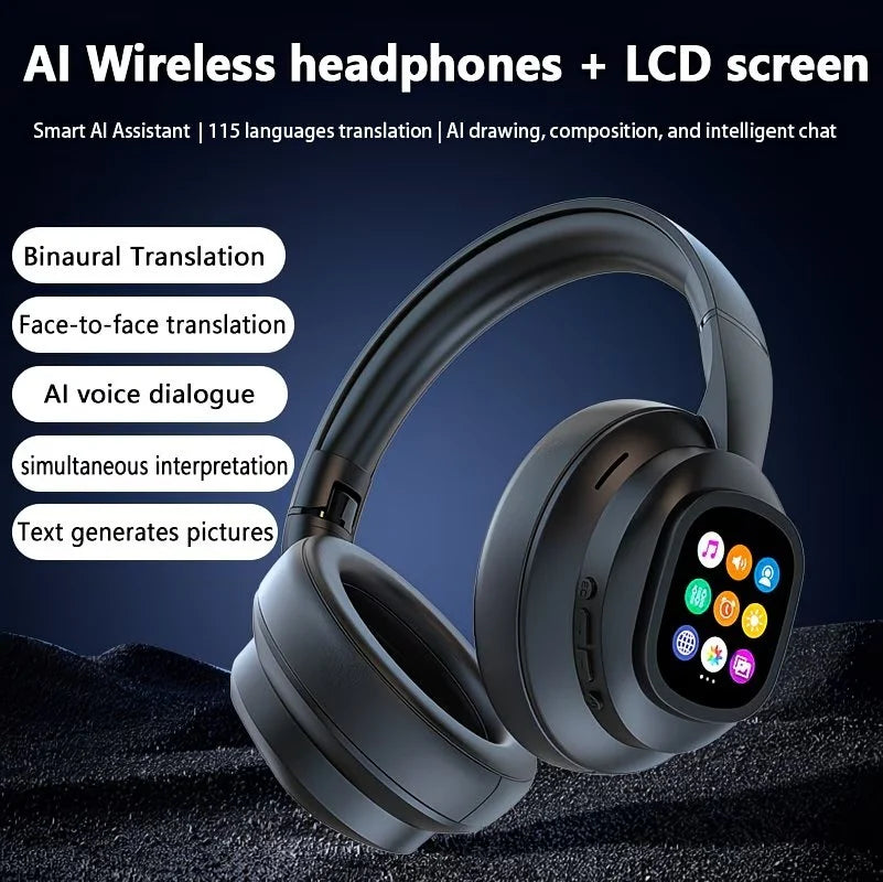 AI soundpro® Wireless Earbuds with Smart LCD Touch Screen - 115 Language Translation