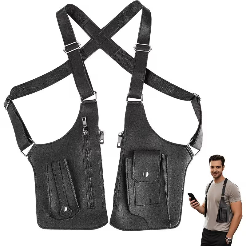 Holster® Men's Multi-Pocket Leather Vest