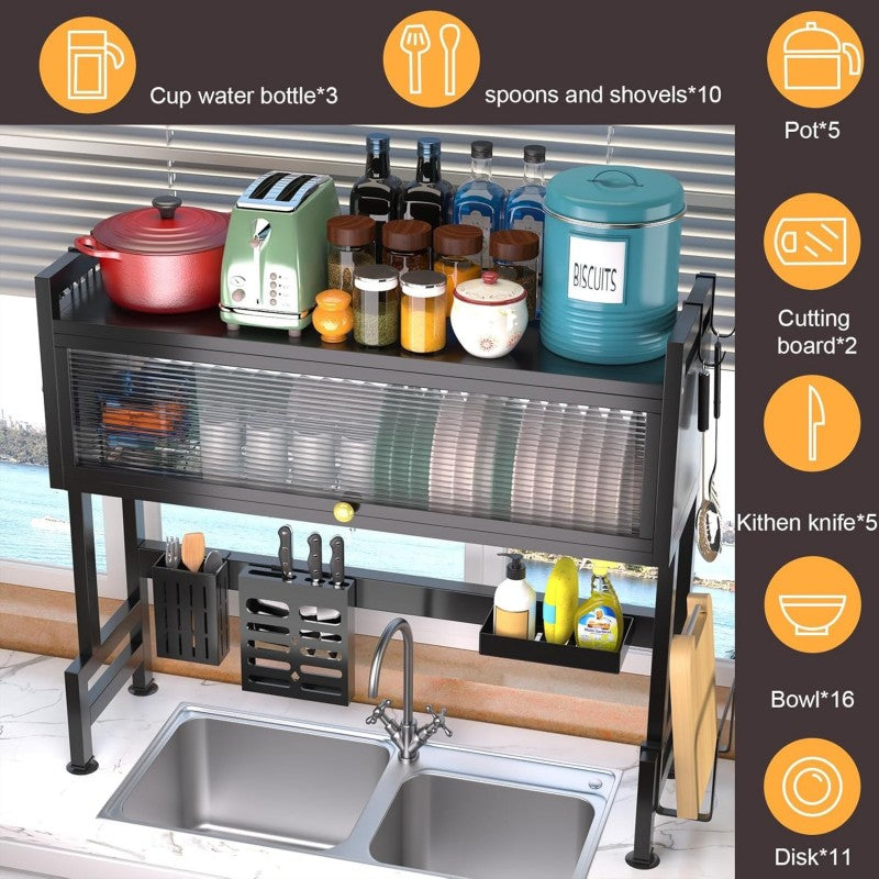 3-Tier Large Capacity Rustproof Dish Rack